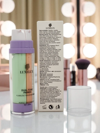 Крем 2-в-1 с зеленой базой под макияж и тональным кремом - нейтрализует покраснения