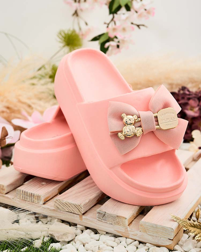 Royalfashion Sieviešu gumijas čības ar dekoratīvu loku Apis