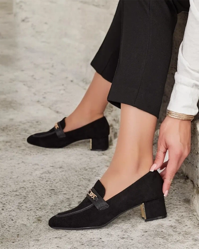 Royalfashion Elegant women's moccasins on a low post Oflem