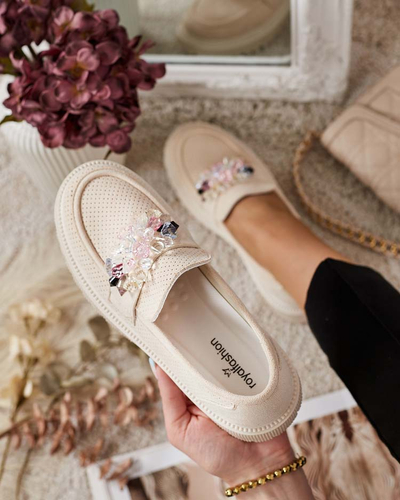 Royalfashion Sieviešu mokasīni ar krāsainām pērlītēm Karonia