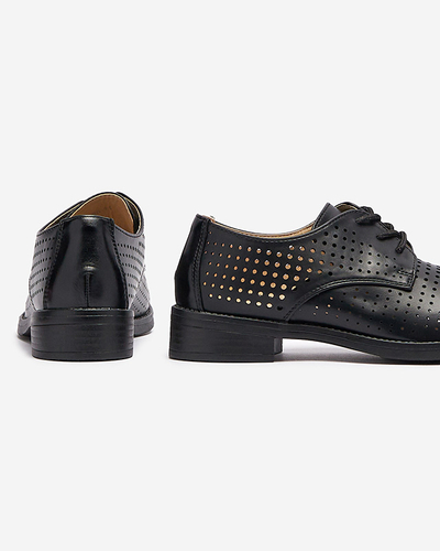 Apaļas melnas sieviešu eko ādas puspēdas Azedvo- Footwear