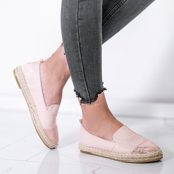 Różowe espadryle z ozdobnym noskiem Mackenzie - Obuwie