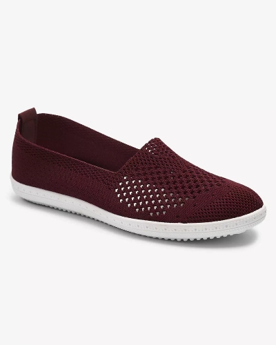 Maroon openwork fabric slip on sneakers Sadola - Footwear