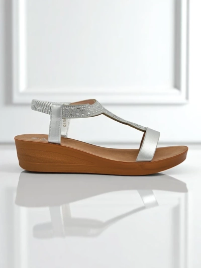 Royalfashion Women's Wedge Sandals with Agaya Rhinestones