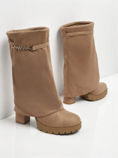 Flora Light Brown Elegant Autumn Ankle Boots