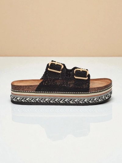 Royalfashion Женские сандалии на платформе с пряжками CorkStyle