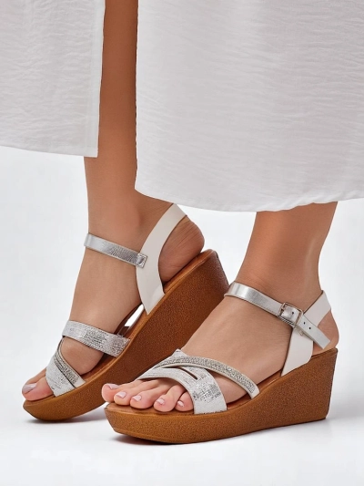 Royalfashion Sieviešu sandales ar laukakmeņiem un spīdumu Eclat