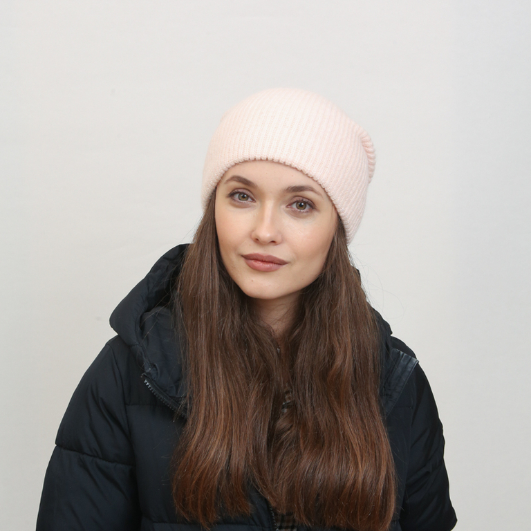 Светло-розовая вязаная женская манишка - Аксессуары