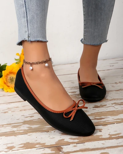 Royalfashion sieviešu baleta kurpes ar mirdzumu un loku Aramie