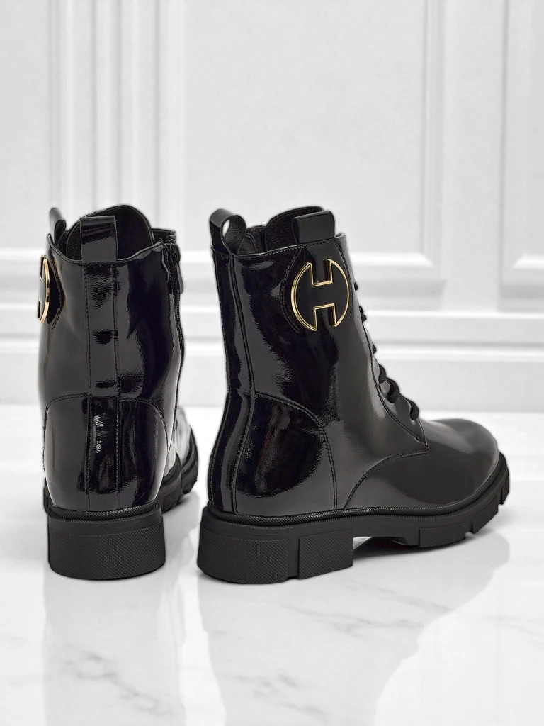 Kalen patent lace-up women's ankle boots