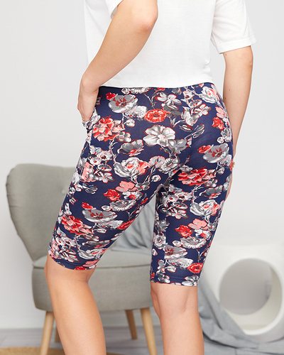 Royalfashion Женские узорчатые шорты 3/4 темно-синего и красного цветов PLUS SIZE