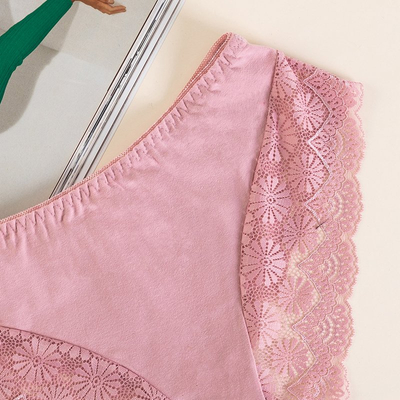 Women's pink lace panties PLUS SIZE - Underwear