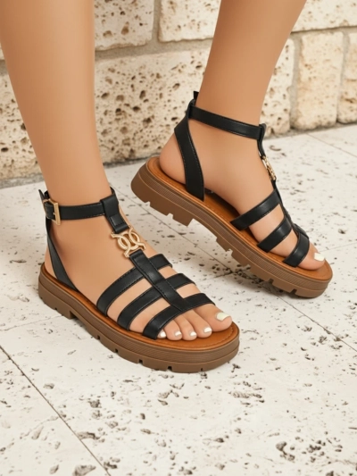 Royalfashion Women's Roman Sandals Golden Livia