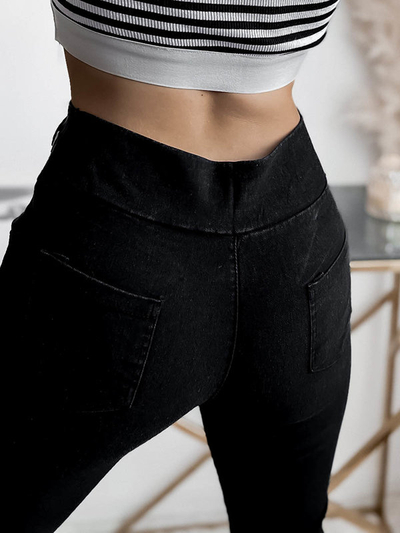 Black women's teggings pants- Clothing