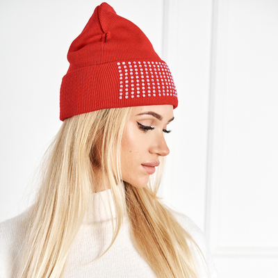 Maroon women's beanie hat - Accessories