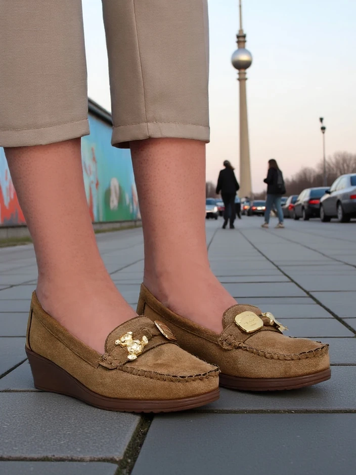 Royalfashion Women's moccasins on a low wedge Mollan