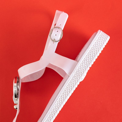 White women's sandals a'la flip flops with ornament Dosala - Footwear