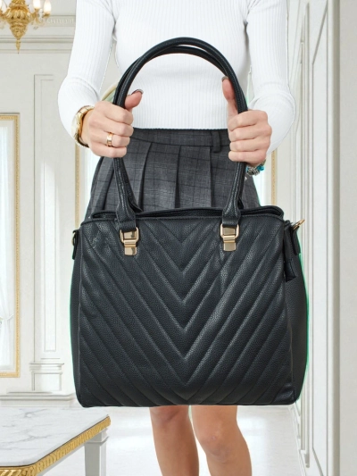 Women's shopper bag eco leather with Corvella embossing