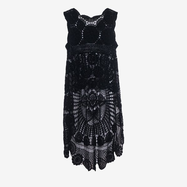 Black openwork tunic with extended back - Clothing 1