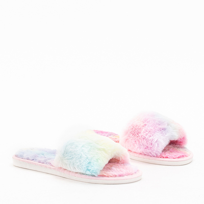 Colorful women's fur slippers Tisa - Footwear