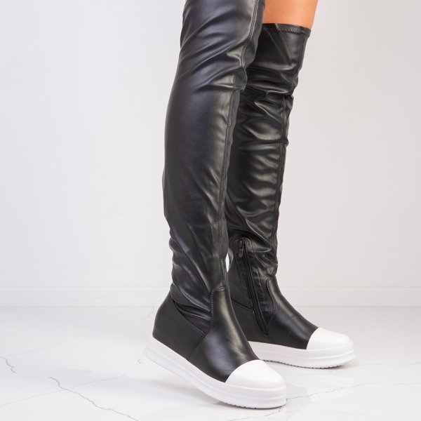 Black and white disco platform boots - Footwear