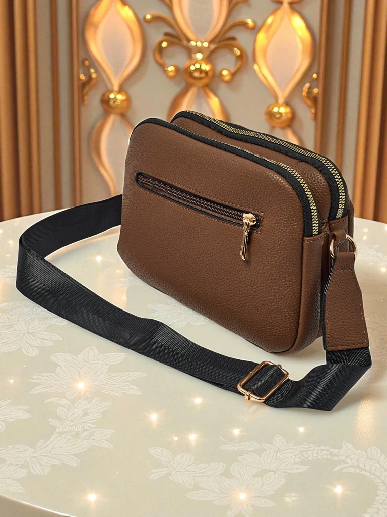 Small quilted Copper Veil handbag made of soft eco-leather