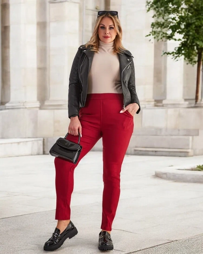 Women's burgundy insulated treggings - Clothing