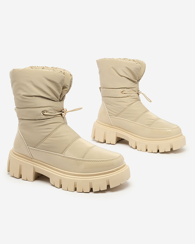 Royalfashion Sieviešu slips-on sniega zābaki gaiši brūnā krāsā Sadella