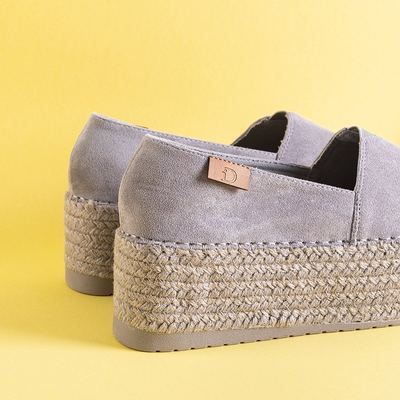 Gray women's espadrilles on a high platform Kentuki - Footwear