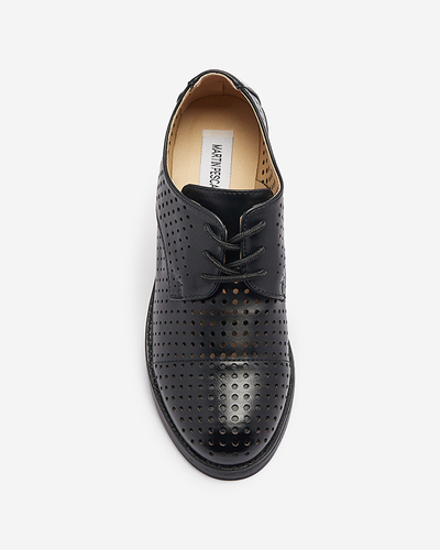 Apaļas melnas sieviešu eko ādas puspēdas Azedvo- Footwear