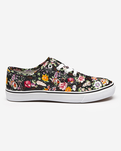 Black women's floral sneakers Surfi - Footwear