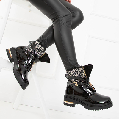 Black women's lacquered boots Rubiska - Footwear