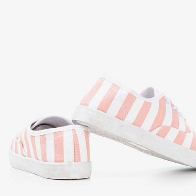 Pink women's striped sneakers Anchor - Footwear 1