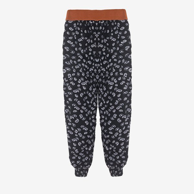 Black patterned alladdin pants - Clothing