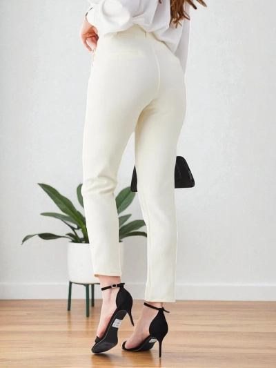 Royalfashion Women's treggings with decorative buttons