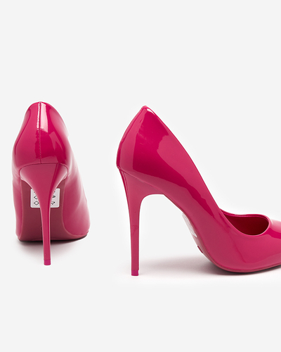 OUTLET Women's fuchsia lacquered pumps on a high heel Merika - Clothing