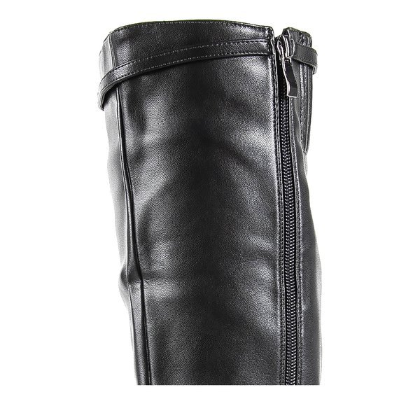 Black knee-high boots with flat heels Answer - Footwear