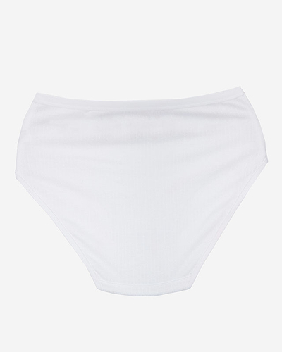 Women's white panties knickers with a floral belt - Underwear