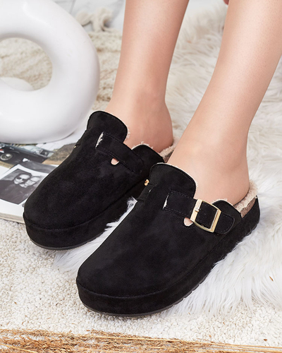Royalfashion Women's slippers with sheepskin and buckle Kajis