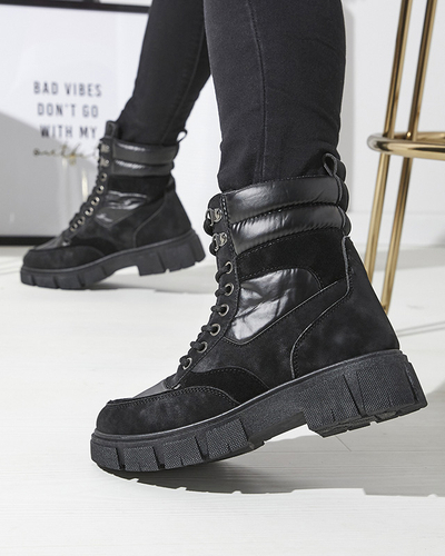 Black women's insulated trapper boots Kasemi- Footwear