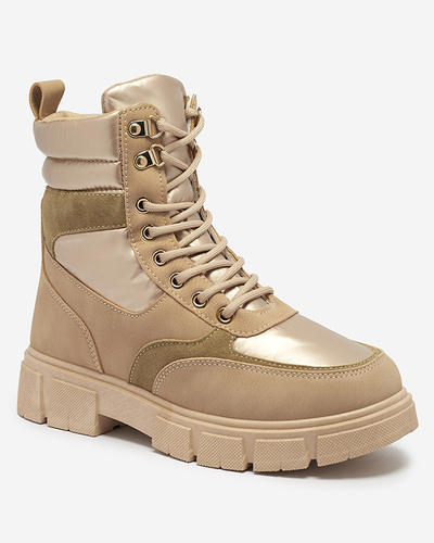 OUTLET Light brown women's uninsulated trapper boots Kasemi - Footwear