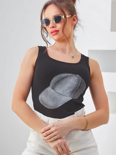Royalfashion Women's cotton camisole top with cap