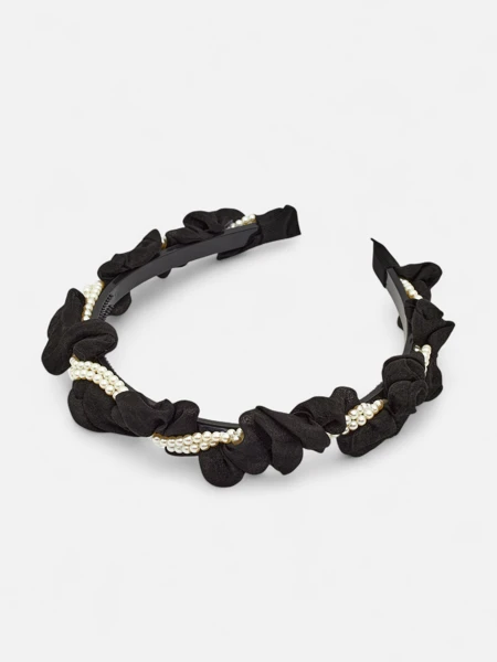 Royalfashion Headband with Ruching and Pearls