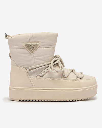 Royalfashion Sieviešu iešļūcamie zābaki a'la sniega zābaki bēšā krāsā Nevsone