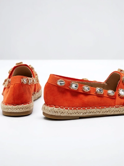 Oranžas sieviešu espadrilas ar Wamba kristāliem - Apavi