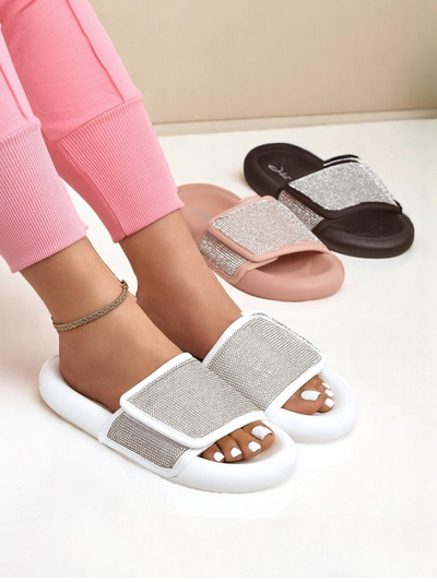 Royalfashion Women's Flat Sole Flip Flops Sparkle Step