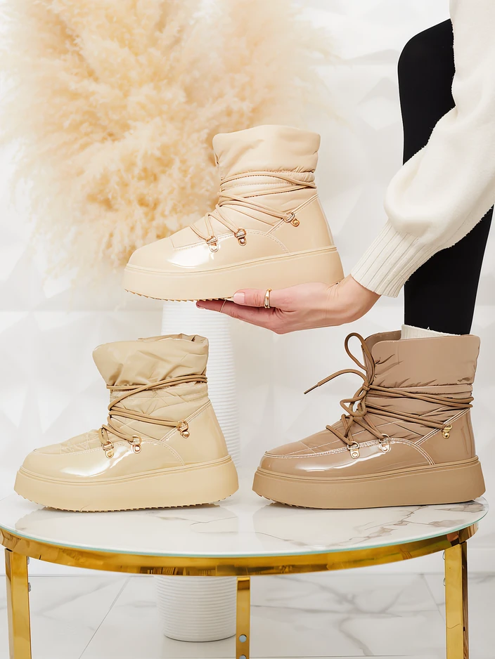 Royalfashion Sieviešu sniega zābaki bēšā krāsā Dabenda