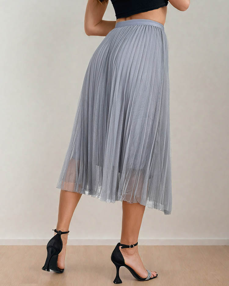 Royalfashion Sieviešu divslāņu midi svārki