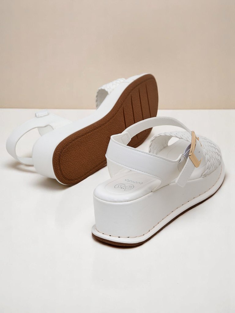 Royal Fashion Women's braided wedge sandals, Fiolle style