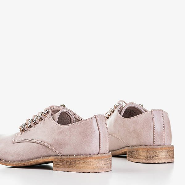Light pink women's shoes with ornaments Kasaki - Footwear